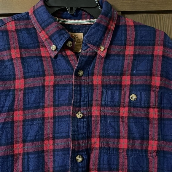 Boston Traders Luxury Vintage Plaid Flannel Button Down Shirt Size Large - Picture 2 of 6